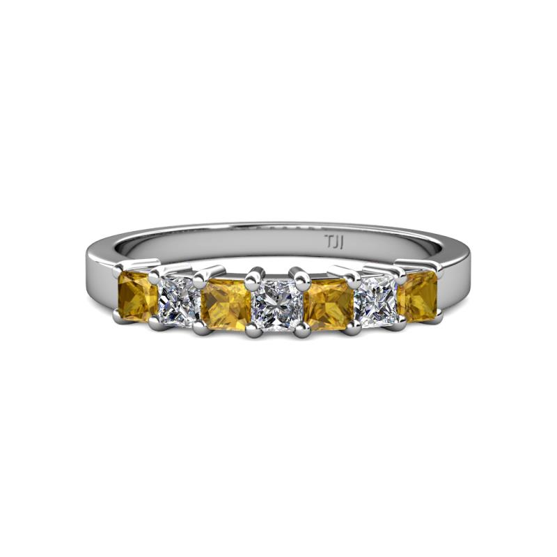 Evia 3.00 mm Citrine and Diamond Wedding Band 