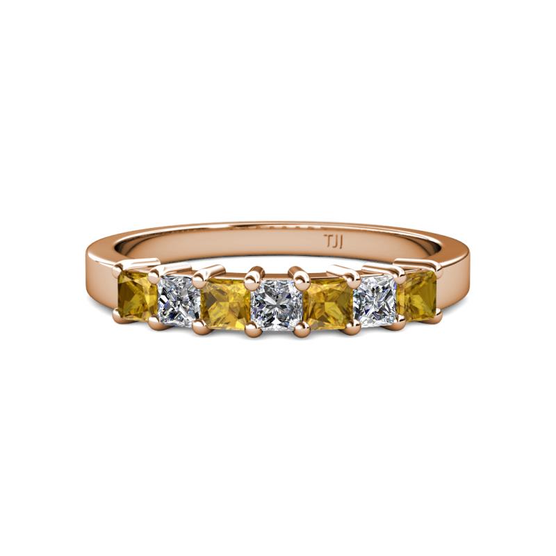 Evia 3.00 mm Citrine and Diamond Wedding Band 