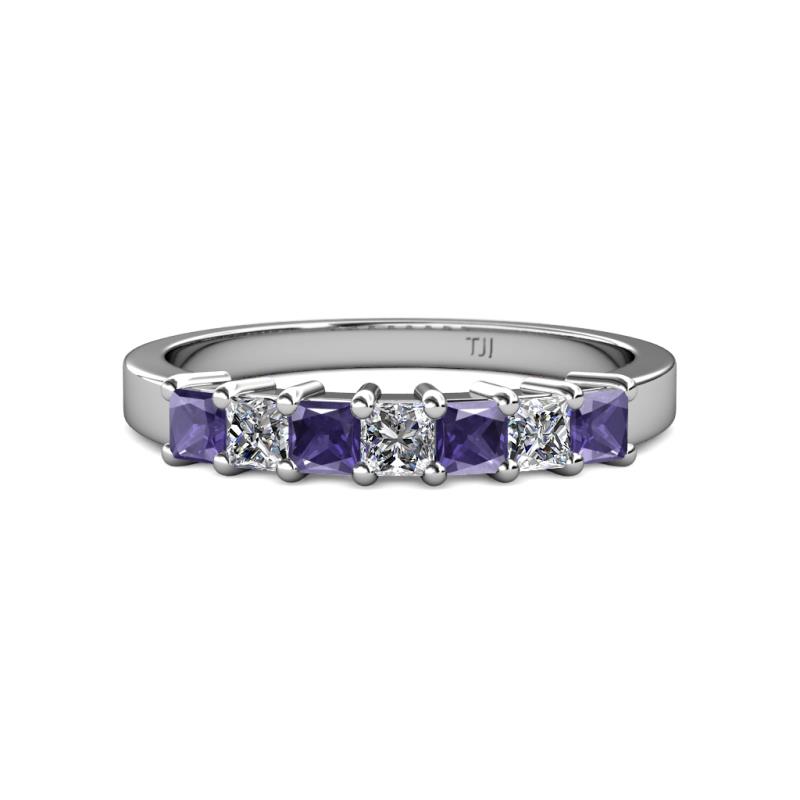 Evia 3.00 mm Iolite and Diamond Wedding Band 