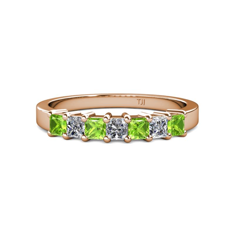 Evia 3.00 mm Peridot and Diamond Wedding Band 