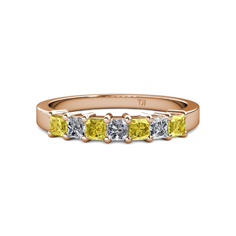 Evia 3.00 mm Yellow Sapphire and Diamond Wedding Band 