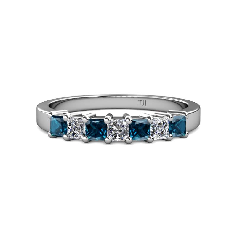 Evia 3.00 mm Blue and White Diamond Wedding Band 