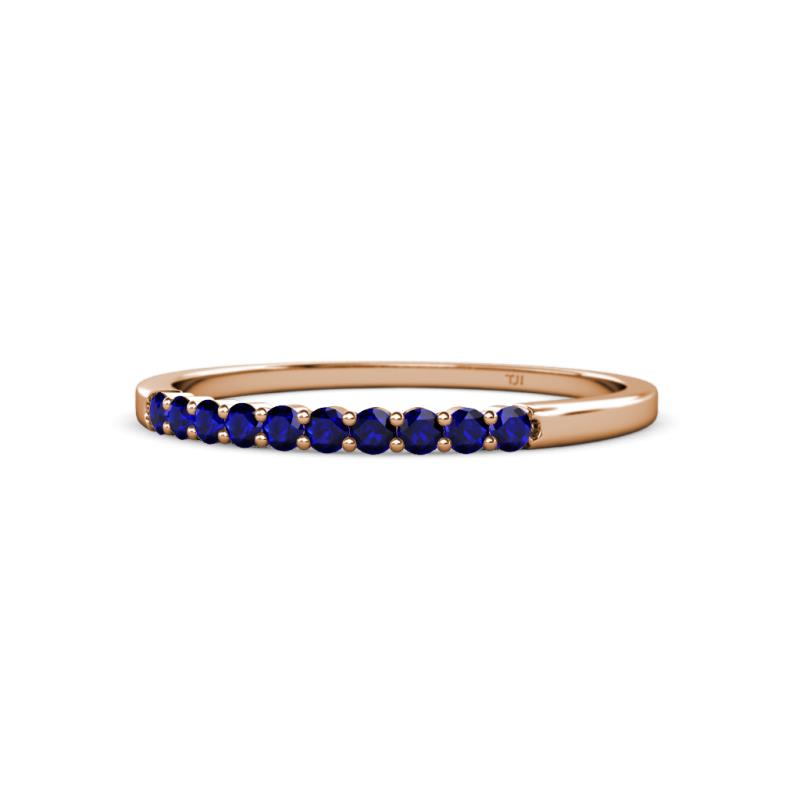 Clara 1.80 mm Blue Sapphire 10 Stone Wedding Band 