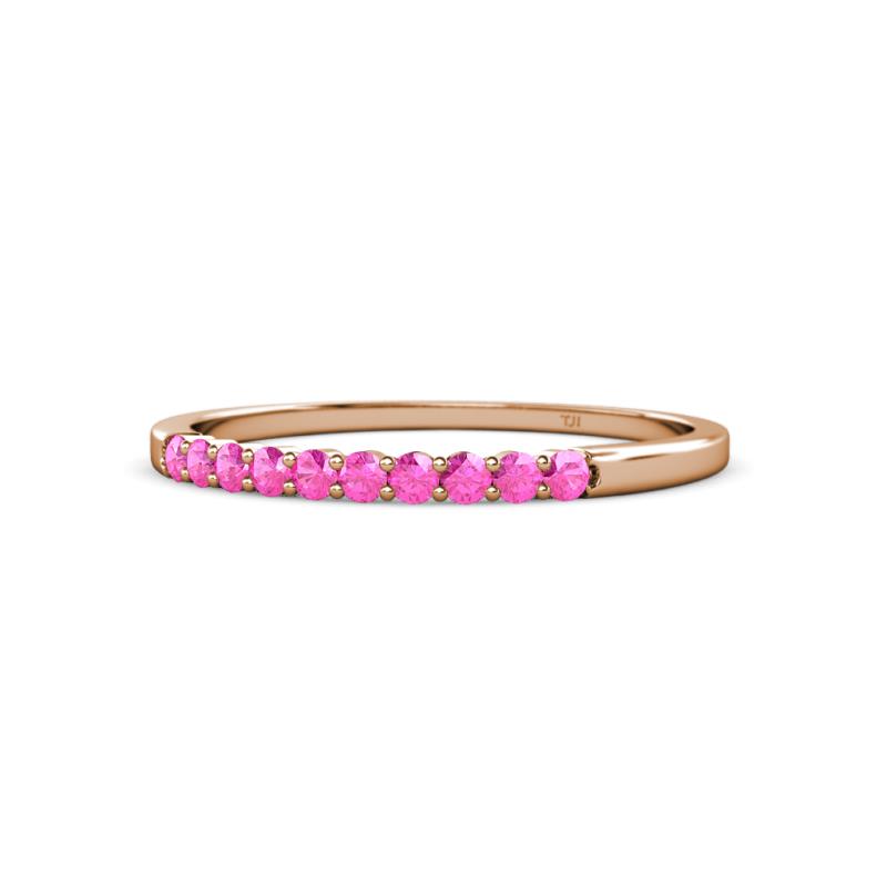 Clara 1.80 mm Pink Sapphire 10 Stone Wedding Band 