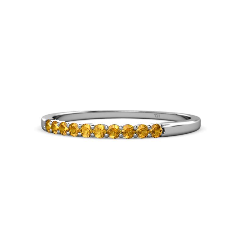 Clara 1.80 mm Citrine 10 Stone Wedding Band 