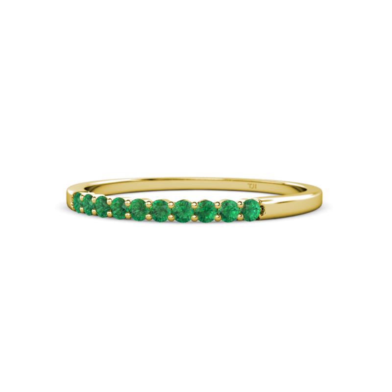 Clara 1.80 mm Emerald 10 Stone Wedding Band 