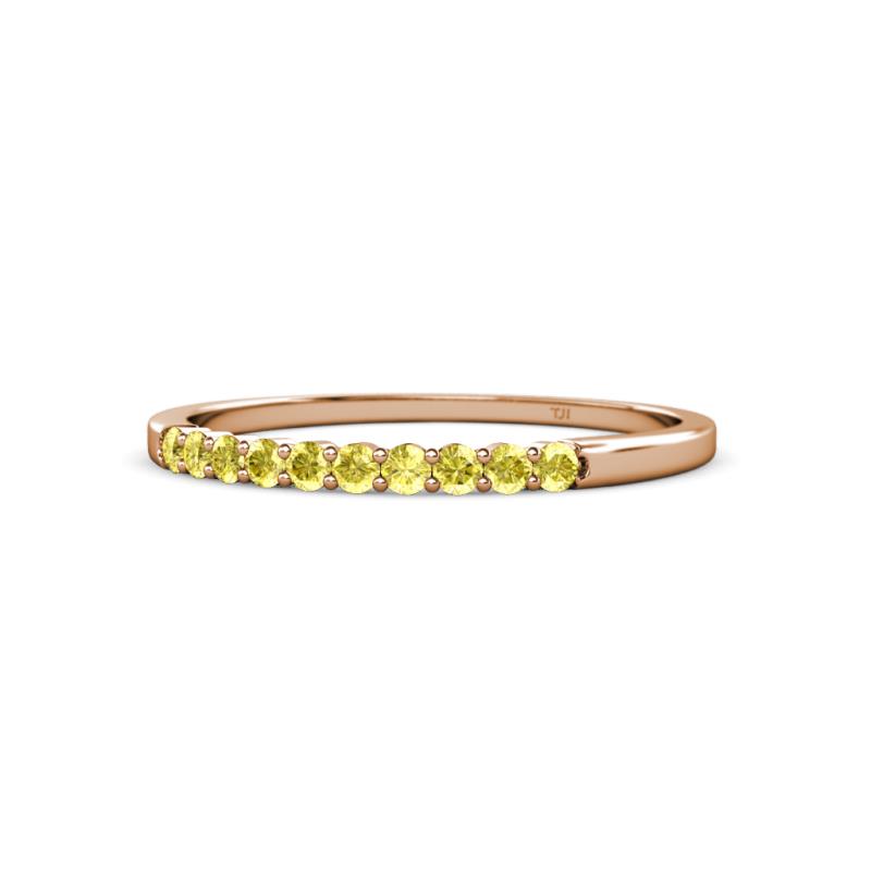 Clara 1.80 mm Yellow Sapphire 10 Stone Wedding Band 