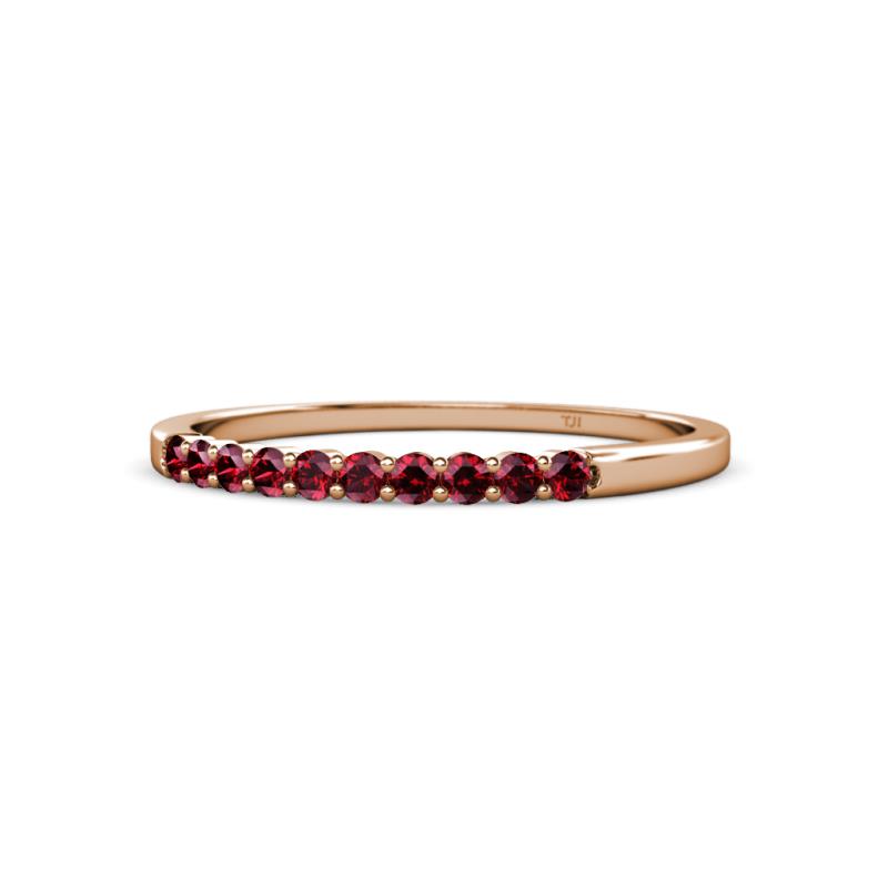 Clara 1.80 mm Ruby 10 Stone Wedding Band 