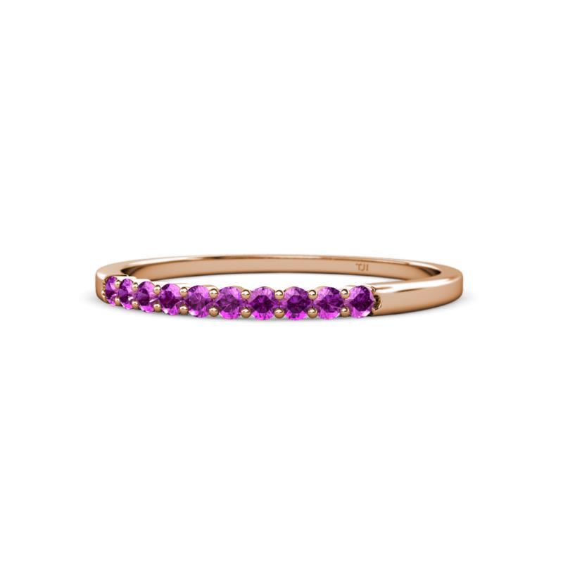 Clara 1.80 mm Amethyst 10 Stone Wedding Band 