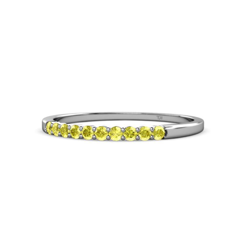 Clara 1.80 mm Yellow Diamond 10 Stone Wedding Band 
