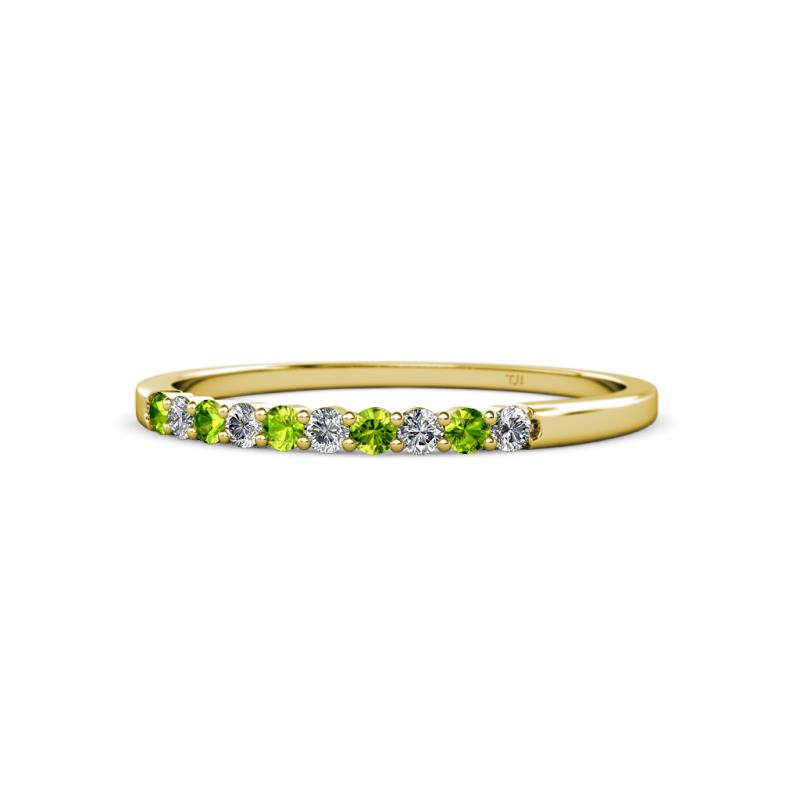 Clara 1.80 mm Peridot and Diamond Wedding Band 