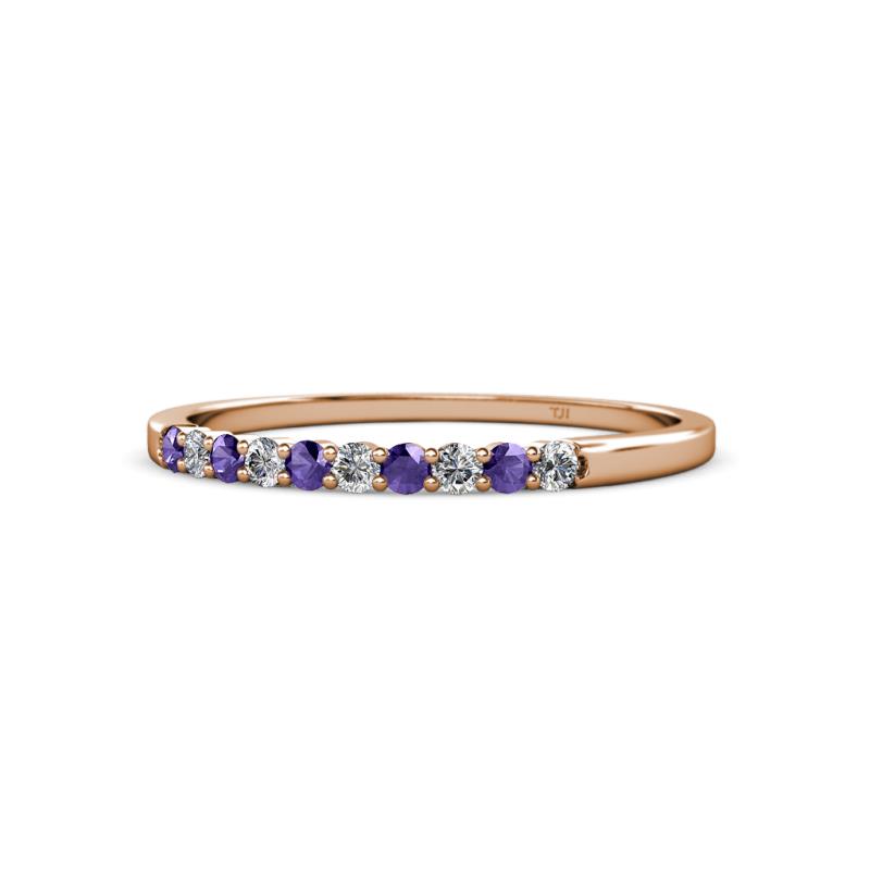 Clara 2.00 mm Iolite and Diamond 10 Stone Wedding Band 