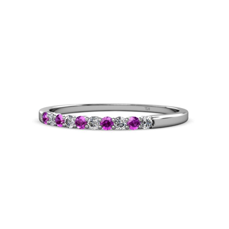 Clara 2.00 mm Amethyst and Diamond 10 Stone Wedding Band 