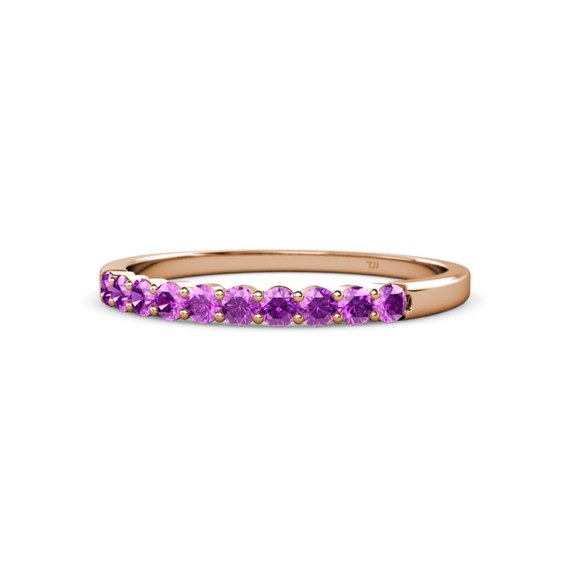 Clara 2.40 mm Amethyst 10 Stone Wedding Band 