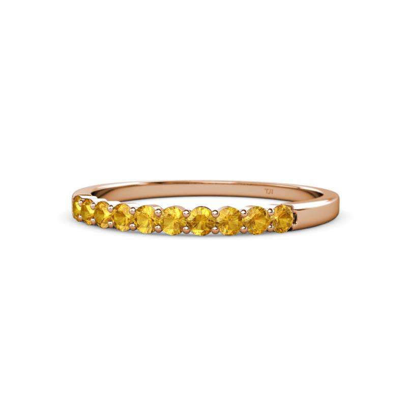 Clara 2.40 mm Citrine 10 Stone Wedding Band 