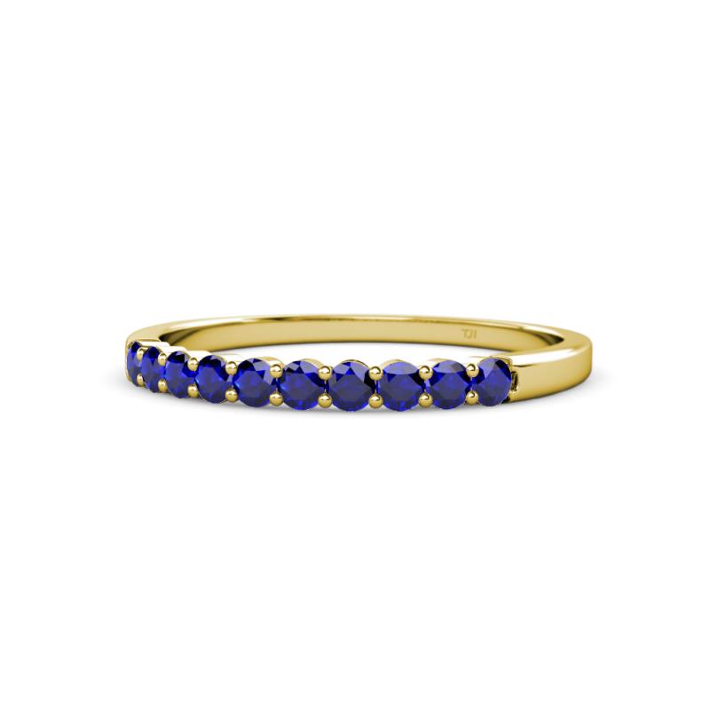 Clara 2.40 mm Blue Sapphire 10 Stone Wedding Band 