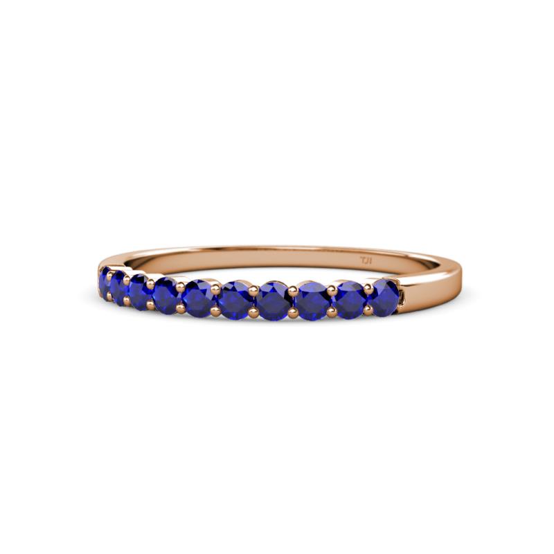 Clara 2.40 mm Blue Sapphire 10 Stone Wedding Band 