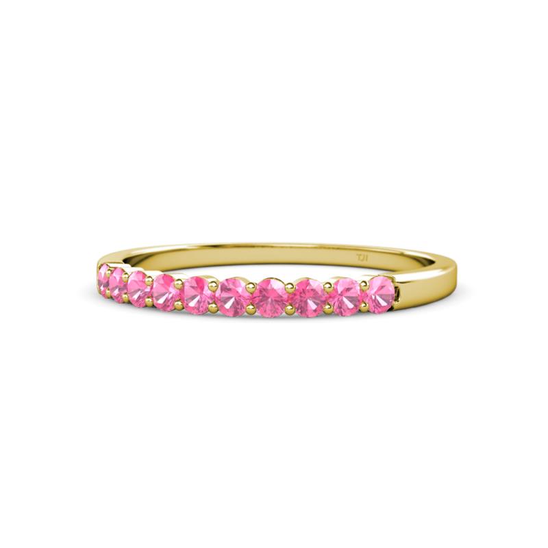 Clara 2.40 mm Pink Tourmaline 10 Stone Wedding Band 