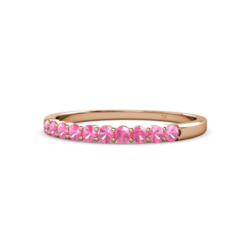 Clara 2.40 mm Pink Tourmaline 10 Stone Wedding Band 