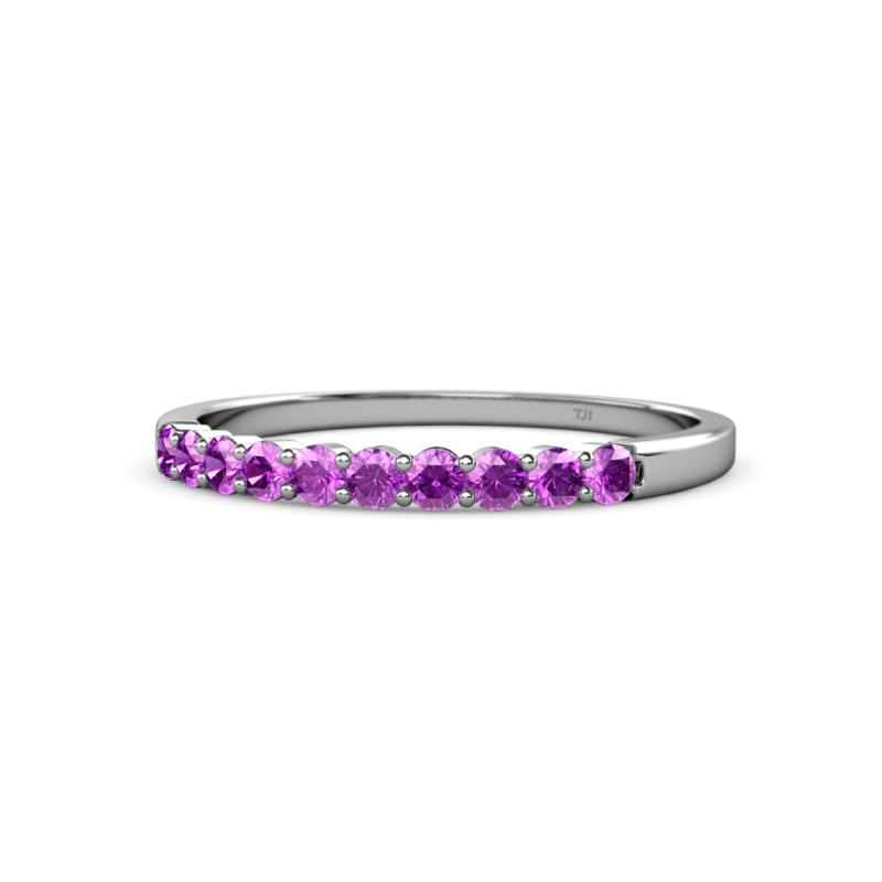 Clara 2.40 mm Amethyst 10 Stone Wedding Band 