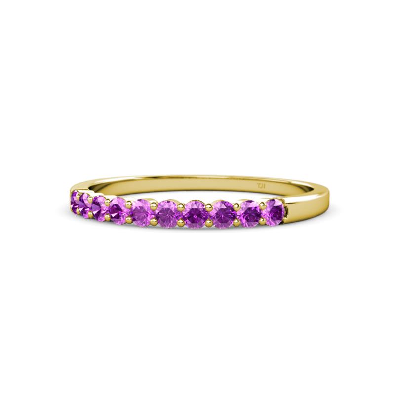 Clara 2.40 mm Amethyst 10 Stone Wedding Band 