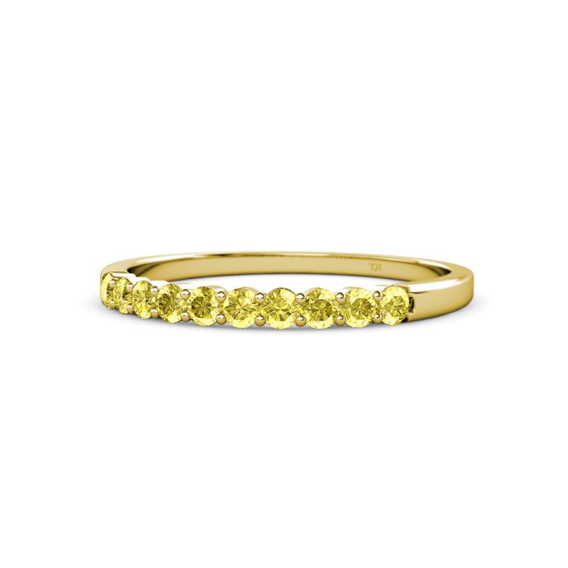 Clara 2.40 mm Yellow Sapphire 10 Stone Wedding Band 