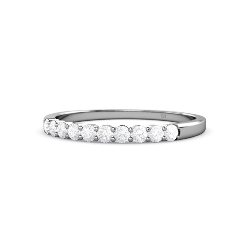 Clara 2.40 mm White Sapphire 10 Stone Wedding Band 