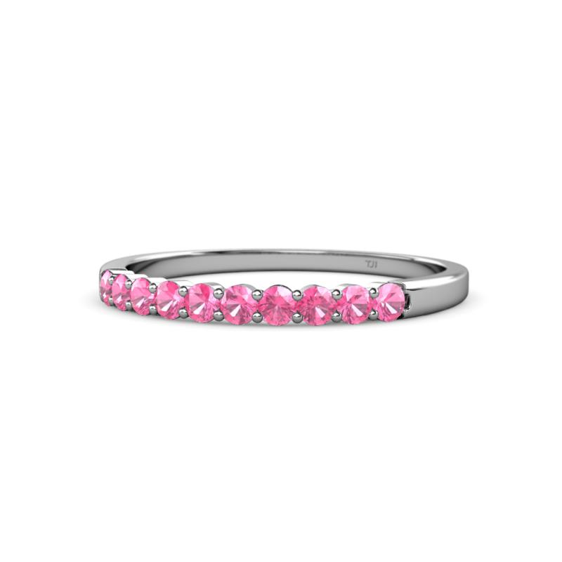 Clara 2.40 mm Pink Tourmaline 10 Stone Wedding Band 