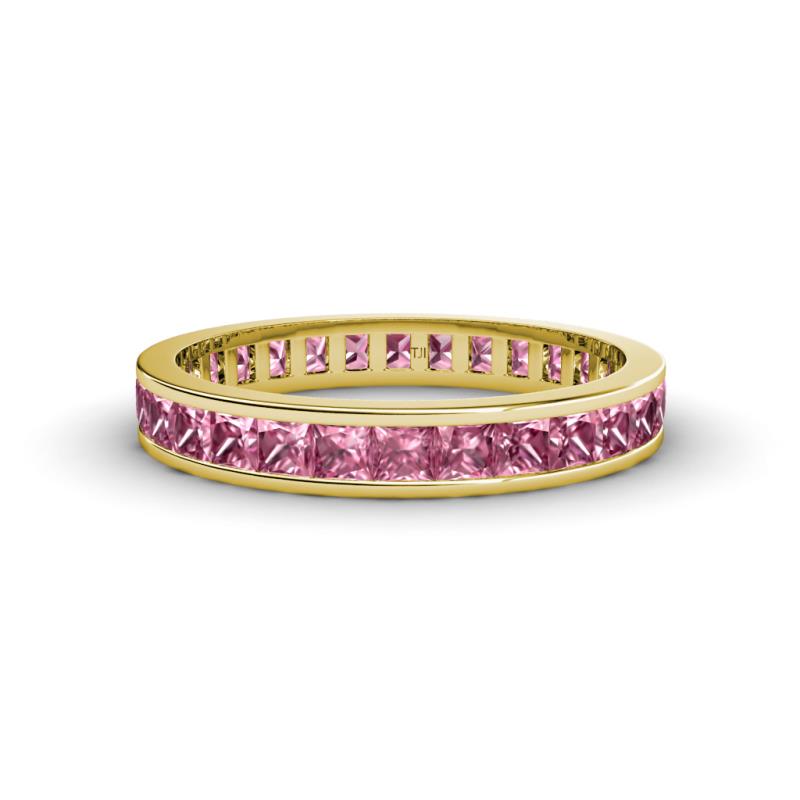 Rebica 3.00 mm Princess Cut Pink Tourmaline Eternity Band 