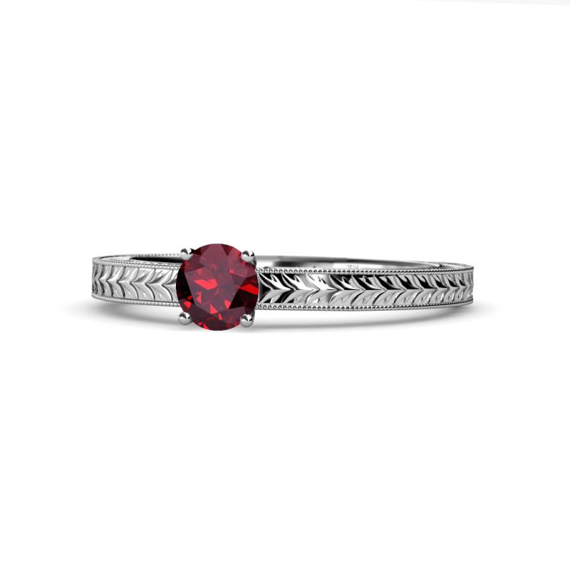Aine 6.00 mm Round Ruby Solitaire Engagement Ring 