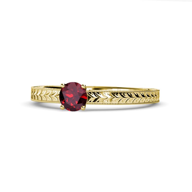 Aine 6.00 mm Round Ruby Solitaire Engagement Ring 