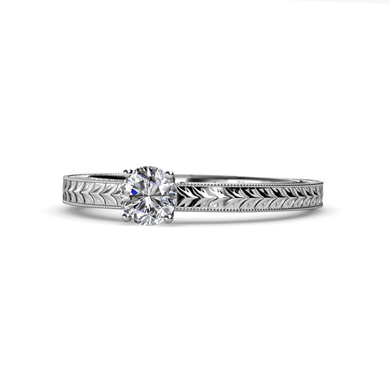 Aine GIA Certified 6.50 mm Round Diamond Solitaire Engagement Ring 