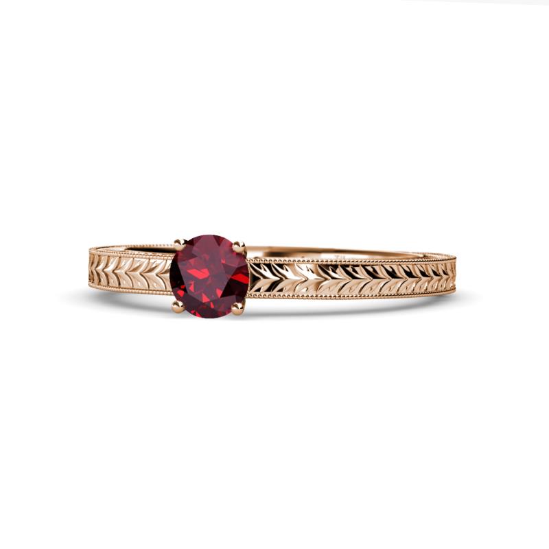 Aine 6.00 mm Round Ruby Solitaire Engagement Ring 