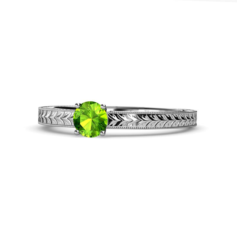 Aine 6.50 mm Round Peridot Solitaire Engagement Ring 