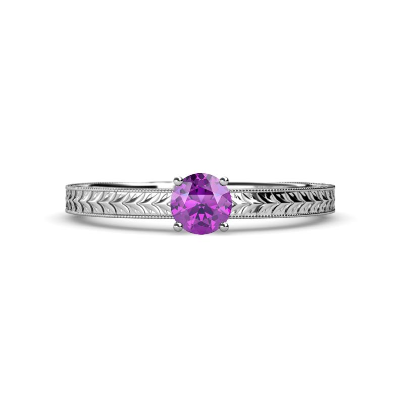 Keona Amethyst Solitaire Bridal Set Ring 