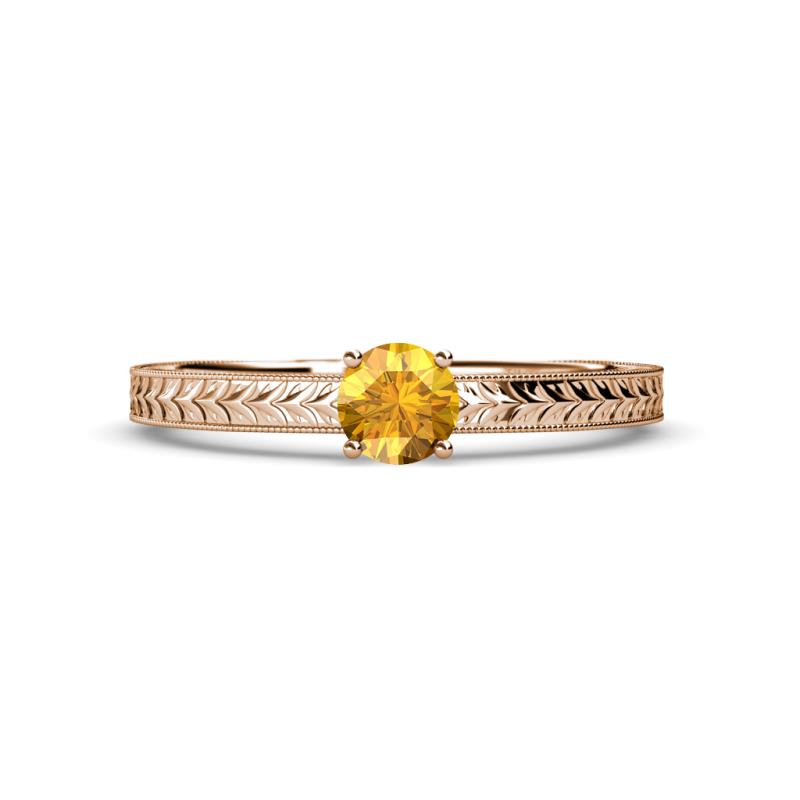 Keona Citrine Solitaire Bridal Set Ring 