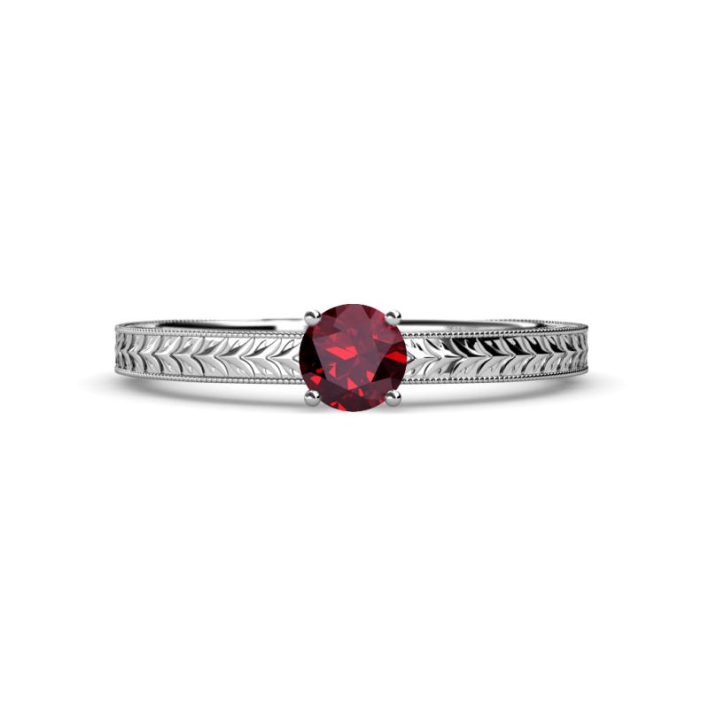 Keona Ruby Solitaire Bridal Set Ring 