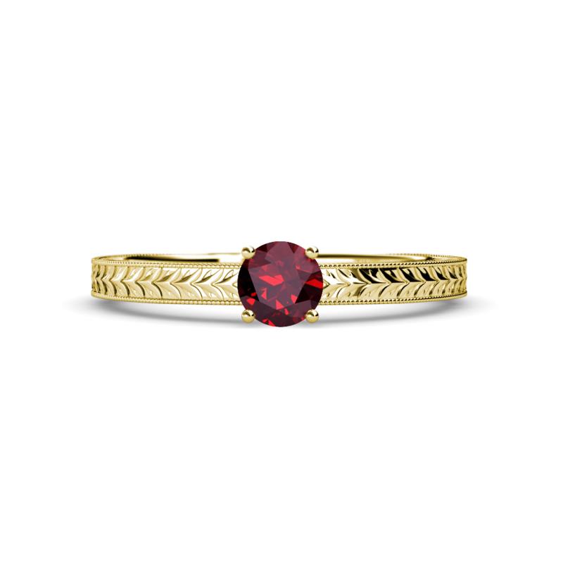 Keona Ruby Solitaire Bridal Set Ring 