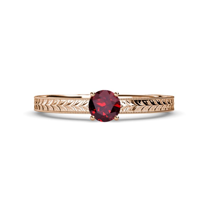 Keona Ruby Solitaire Bridal Set Ring 