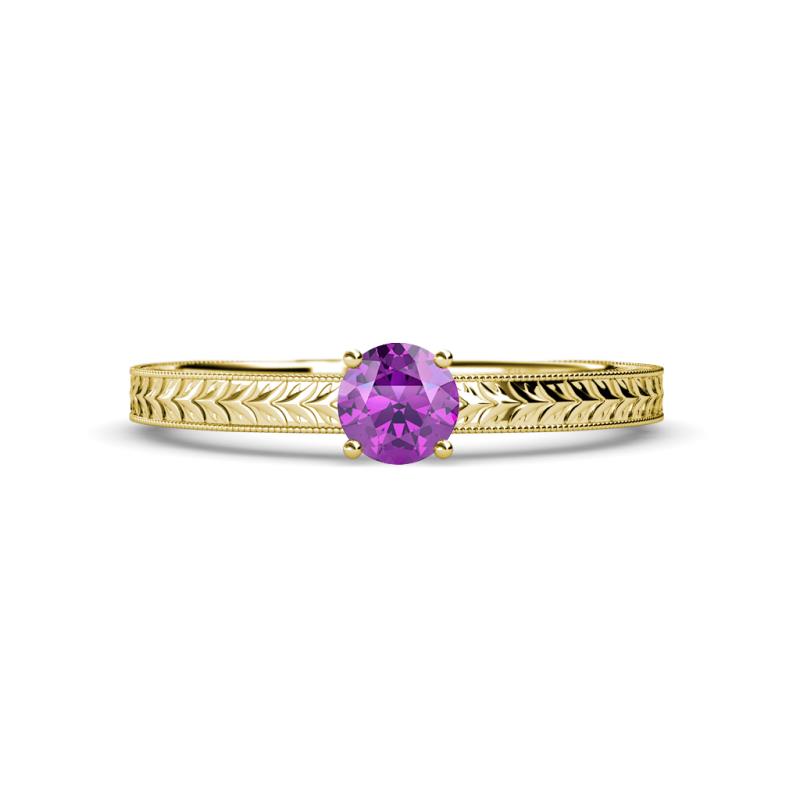Keona Amethyst Solitaire Bridal Set Ring 