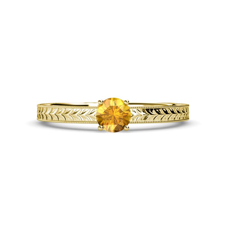 Keona Citrine Solitaire Bridal Set Ring 