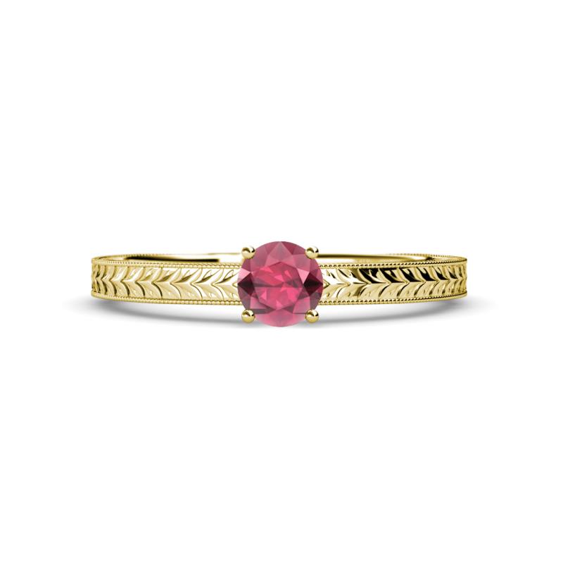 Keona Rhodolite Garnet Solitaire Bridal Set Ring 