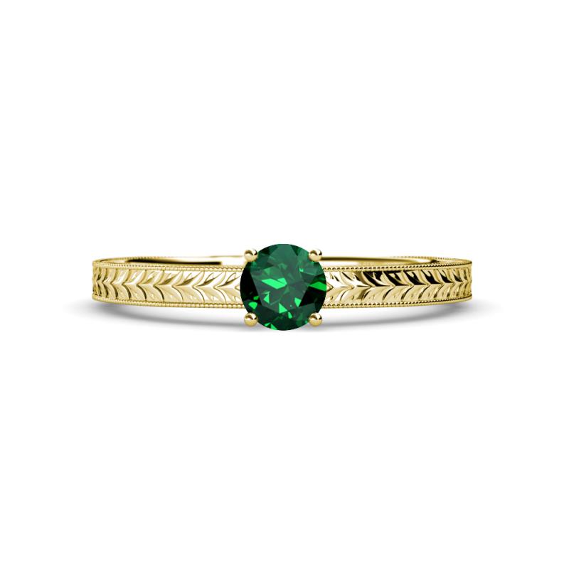 Keona Emerald Solitaire Bridal Set Ring 
