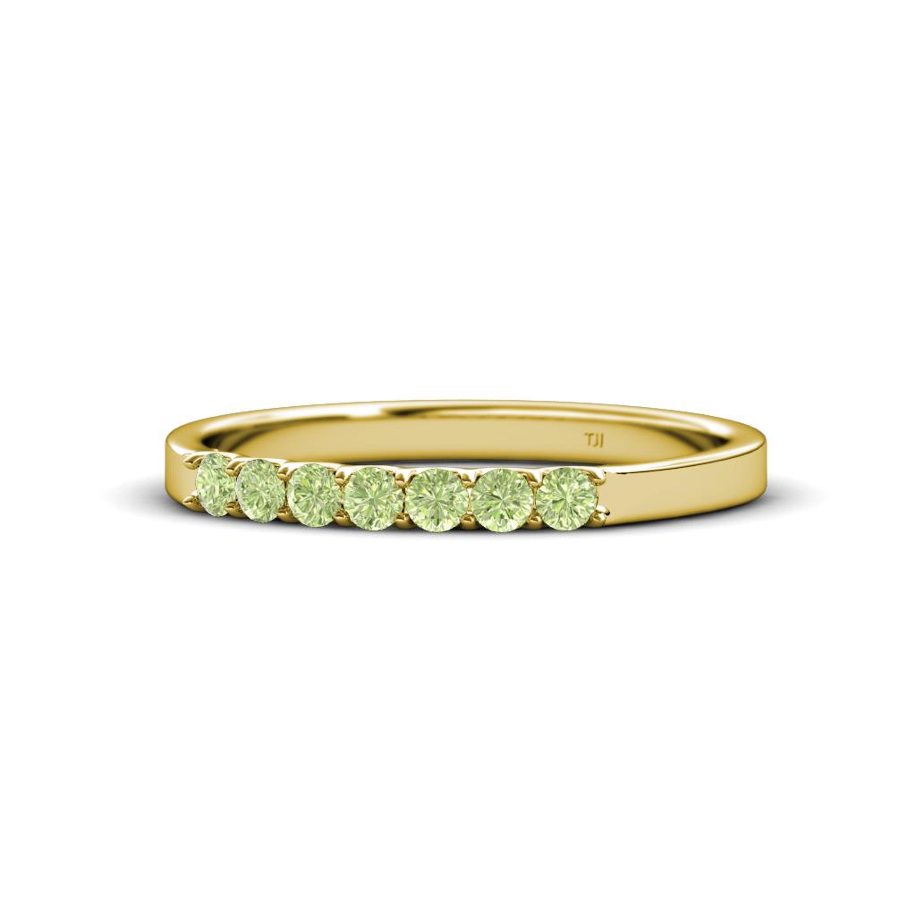 Fiala 2.00 mm Peridot 7 Stone Wedding Band 