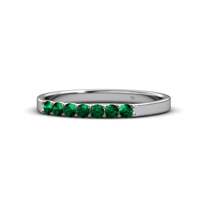 Fiala 2.00 mm Emerald 7 Stone Wedding Band 
