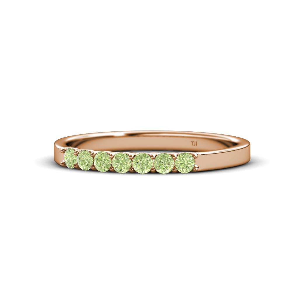 Fiala 2.00 mm Peridot 7 Stone Wedding Band 