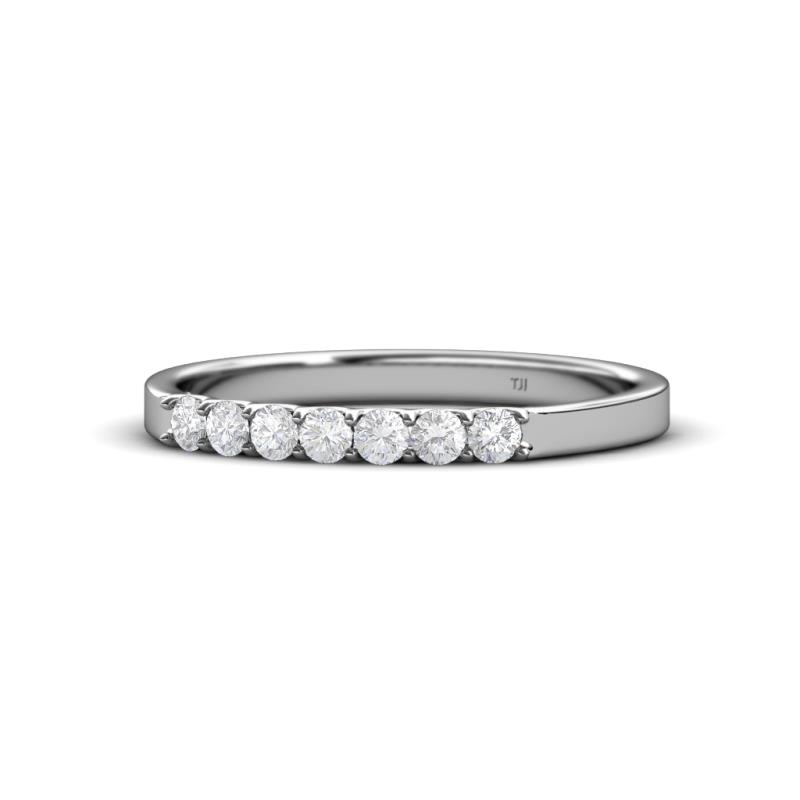 Fiala 2.00 mm White Sapphire 7 Stone Wedding Band 
