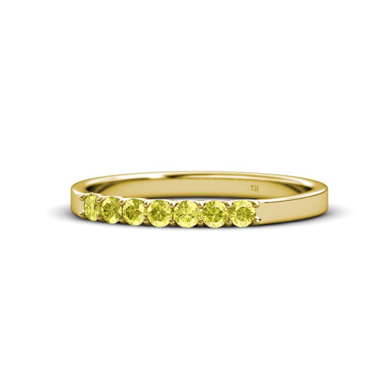 Fiala 2.00 mm Yellow Diamond 7 Stone Wedding Band 