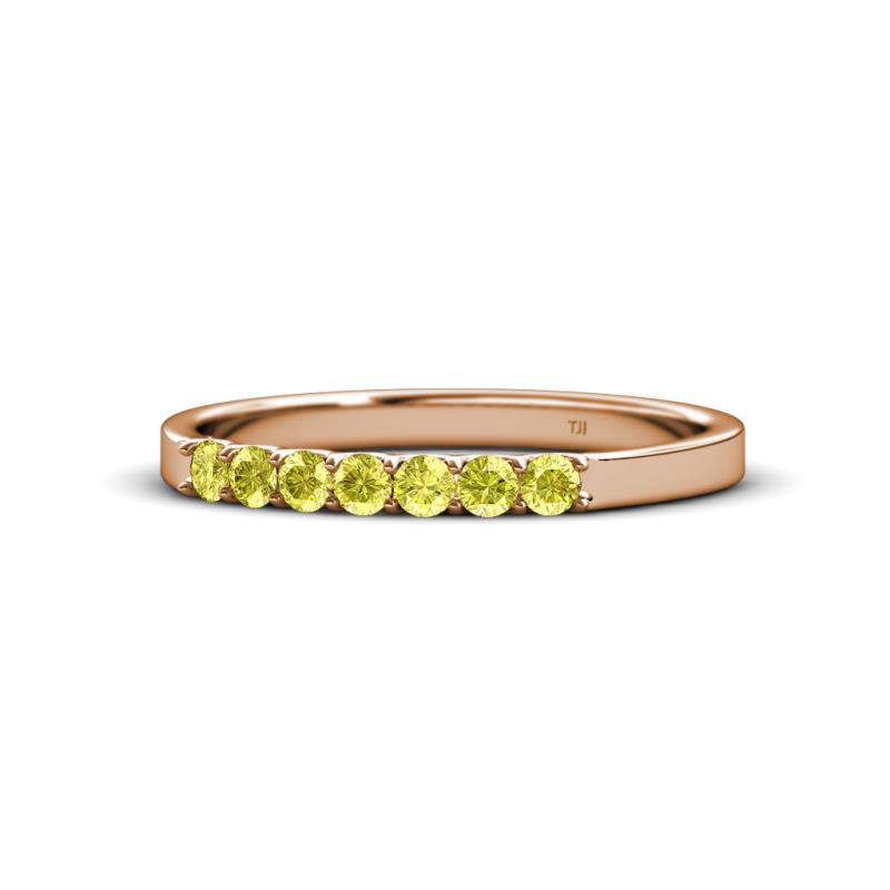Fiala 2.00 mm Yellow Diamond 7 Stone Wedding Band 