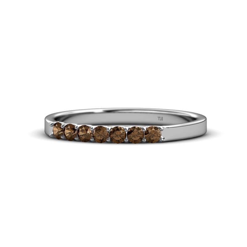 Fiala 2.00 mm Smoky Quartz 7 Stone Wedding Band 